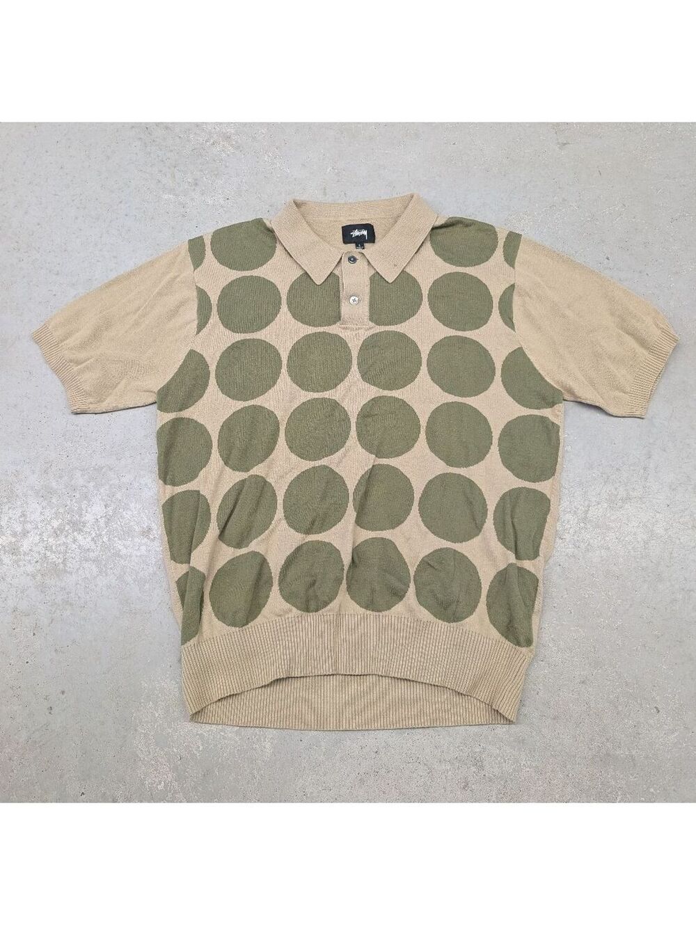 Study Circle SS Polo Sweater Knit Brown and Green